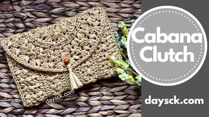 Handmade Raffia Bag Evening Crochet Pouch Bag Knitted Clutch 