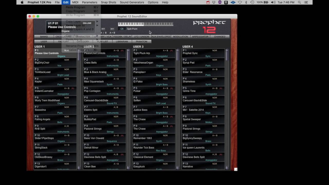 Soundtower's Sound Editor for DSI Prophet 12 - Librarian