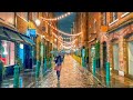 Rainy &amp; Windy London Streets ☔️🍁 Autumn Night Walk with City Lights 🌃 4K HDR Binaural