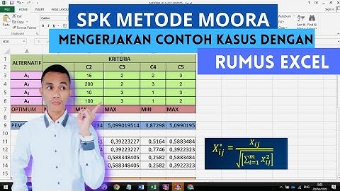 SPK METODE MOORA | CONTOH KASUS | Rumus Excel  spk metode moora