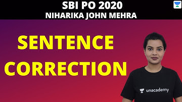 || Target SBI PO 2020 || Sentence Correction || Niharika John Mehra