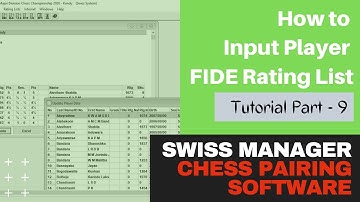 Input Player Using  FIDE Rating List - Swiss Manager Chess Pairing Software