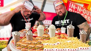 STRONGMAN VS. IN AND OUT BURGER CHALLENGE | EDDIE HALL