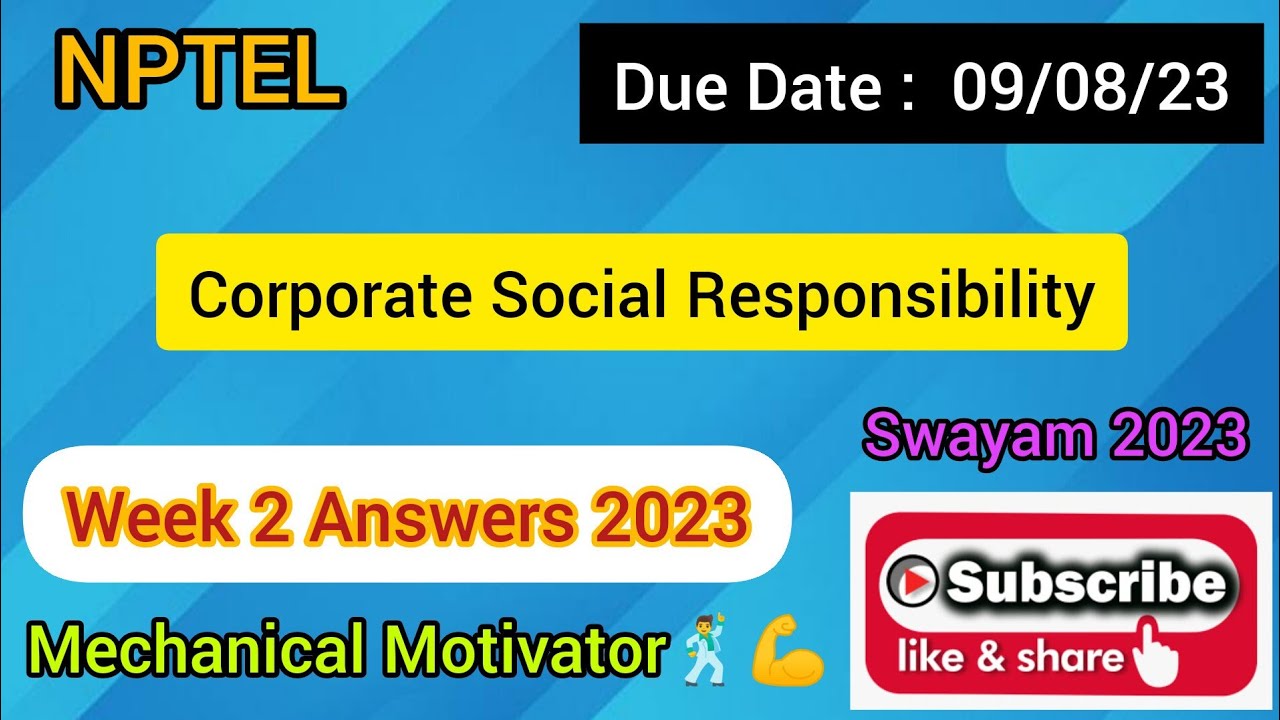 corporate social responsibility nptel assignment answers