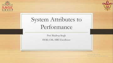 System attributes to performance: ACA Lecture 2 Unit 1 by Prof Rajdeep Singh, HOD, CSE, SIRTE