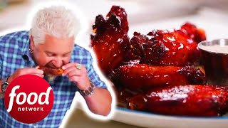 &quot;Messy, Nasty, and Tiki!&quot; Guy Fieri Tries Fiery Southern Chicken Wings  | Diners, Drive-Ins &amp; Dives