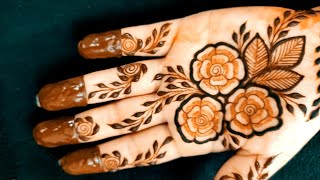 Rakhi special rose and leave mehndi design || easy gulab Arabic mehndi design || New mehandi designs