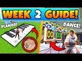 Fortnite WEEK 2 CHALLENGES GUIDE! - DANCE OFF, Sheet Music Piano, & Banner (Battle Royale Season 7)