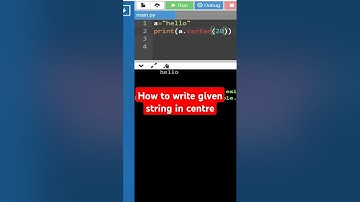 center in python  #center #python #function #coding #interview #shorts