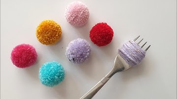 EASY POMPON TRICK WITH FORK, SEWING HACK
