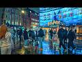 Rainy London Walk ☔️ West End City Streets After Dark Walking Tour | 4K HDR ASMR