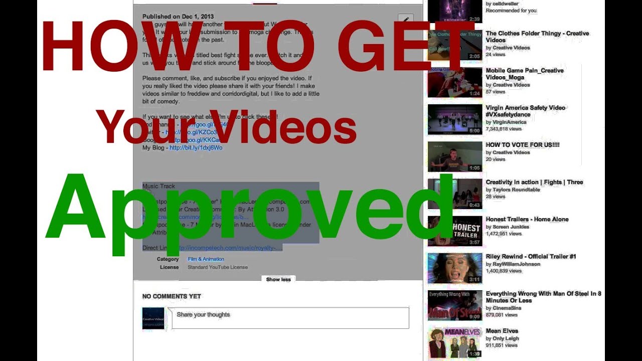 How to get your videos approved everytime YouTube