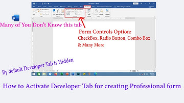 How to activate developer tab in MS Word | Used for creating forms & many more 2020