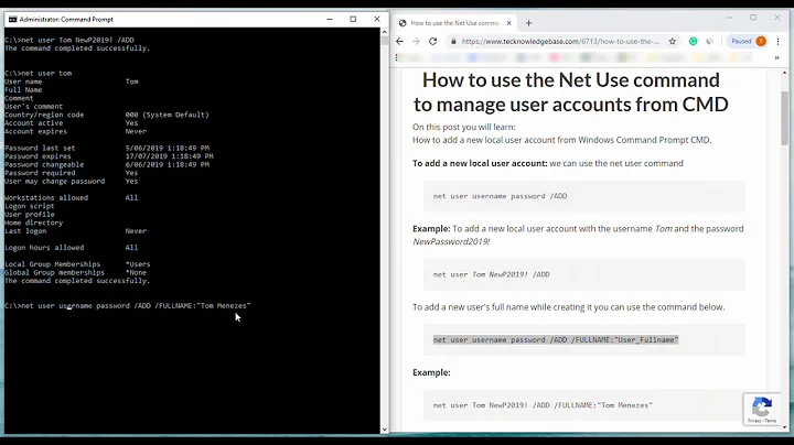 How to use the Net User command to manage user accounts from CMD