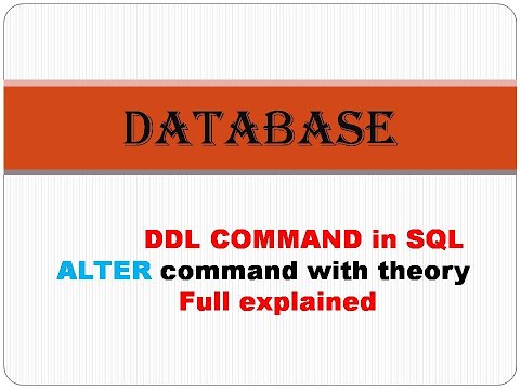Alter table command in SQL(DDL commands)