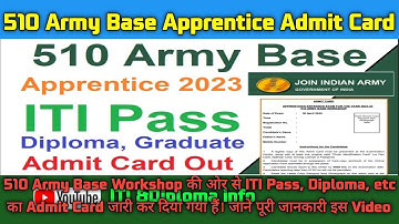 510 Army Base Apprentice Admit Card 2023, ITI, Diploma, BTech Apprentice 2023