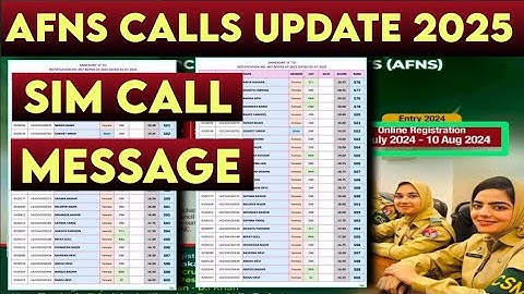 Afns کالز اپ ڈیٹ 2025|Afns کالز کی معلومات 2025|AFNS فائنل انٹرویو کی تیاری 2025