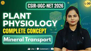 CSIR-UGC-NET 2026 | Plant Physiology | L20 Mineral Transport | Dr. Manisha Verma | DBT | GATE |