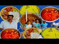 Road side unlimited non veg meals  ragi sangati mutton  srinu hotel lotus pond  venkys food byte