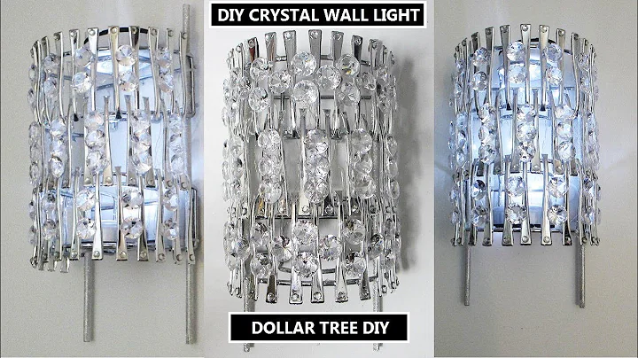 Dollar Tree DIY Crystal Wall Sconce Light | Glam Home Decor #diychandelier
