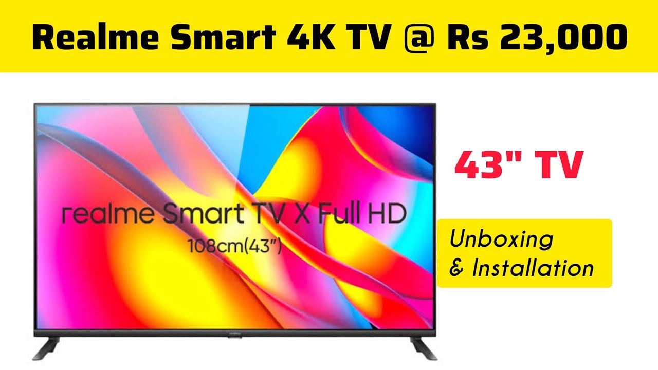 realme 43 inch 4k TV Wall Mount Installation / realme Techlife QLED TV / realme TV Unboxing