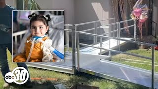 Fresno toddler battling rare disease gets new accessibility ramp at home