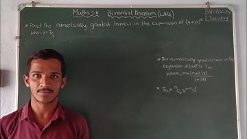 Intermediate 2nd year Maths 2A Binomial Theorem chapter LAQ