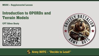Famous Introduction to Operations Orders and Terrain Models - MSL101 - ROTC Wealth