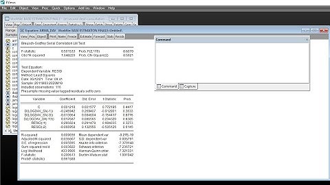 How to run residuals autocorelation test in EVIEWS