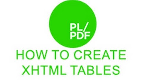 How to create XHTML tables with PL/PDF