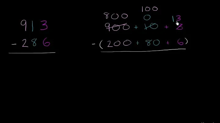 Regrouping twice and subtracting three digit numbers