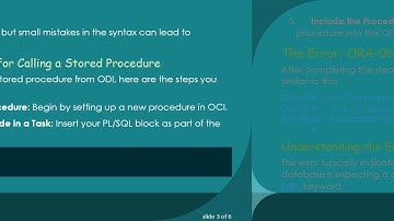 How to Successfully Call Oracle PL/SQL Stored Procedures from ODI: Troubleshooting Common Errors