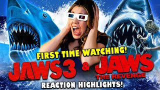 JAWS 3D (1983) and JAWS THE REVENGE (1987) Movie Reactions w/ Cami FIRST TIME WATCHING
