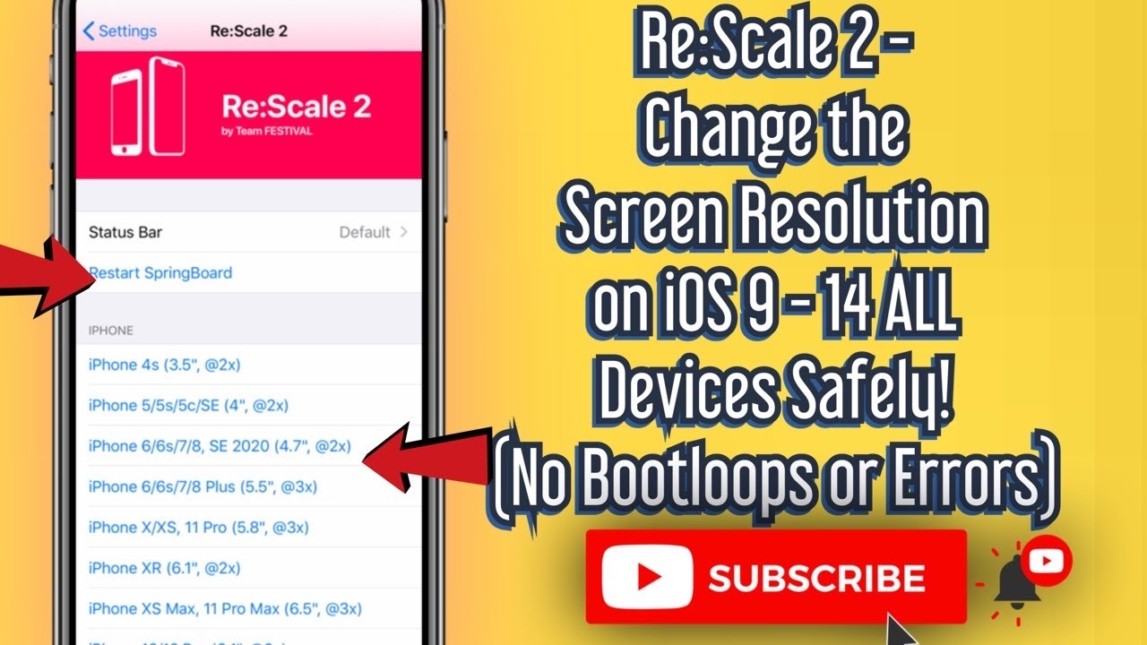 Ios Scale Screen Re:Scale 2 - Change the Screen Resolution on iOS 9 - 14 ALL Devices ...
