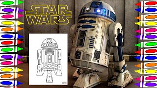 STAR WARS R2D2 Coloring Page! - Learn to Draw and Color