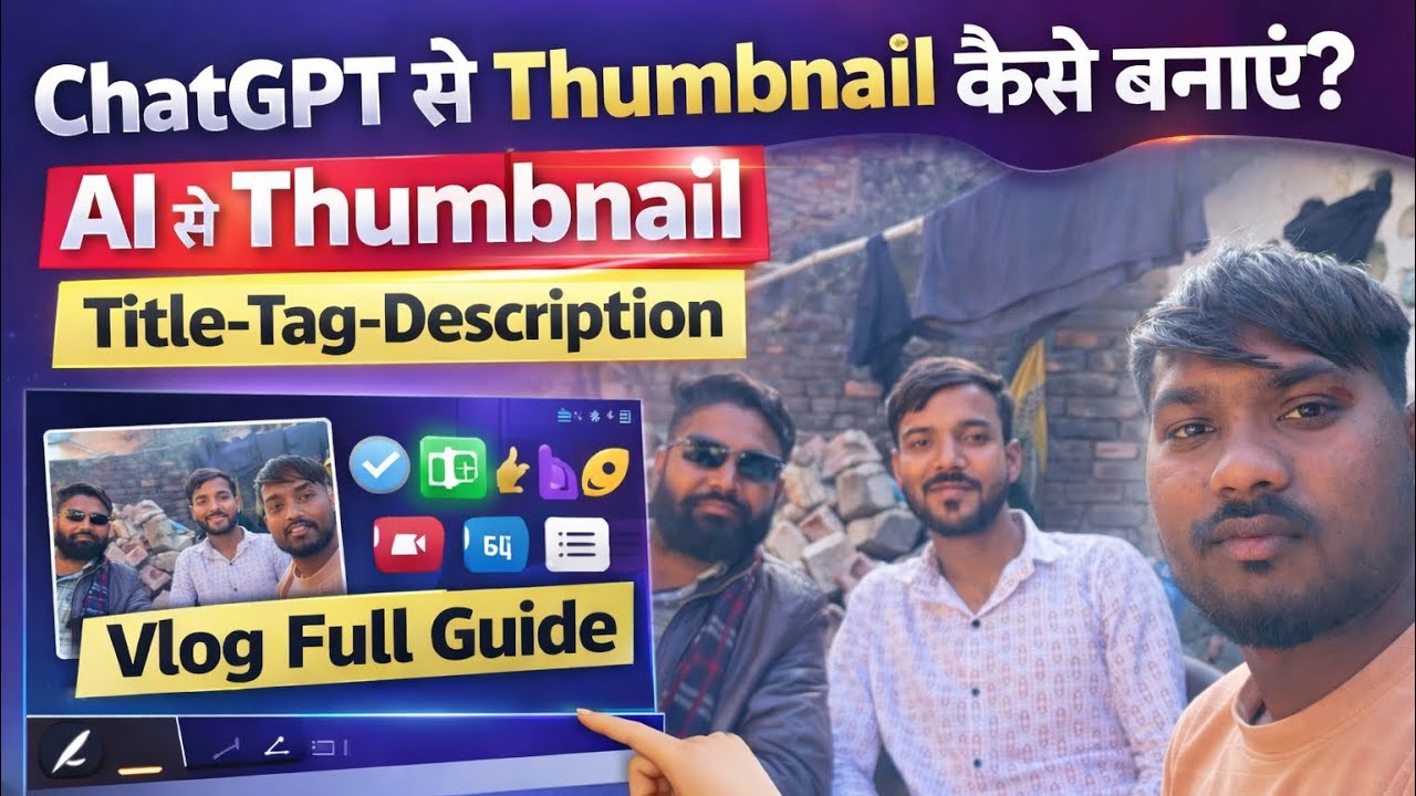 ChatGPT से Thumbnail कैसे बनाएं? 😍 | Title, Tag, Description लगाना सीखो | Vlog Full Setup Guide