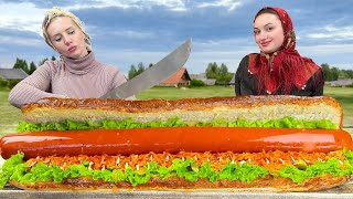 😯1 Meter Lamb Hot-Dog! This size will surprise Women and Men 😯