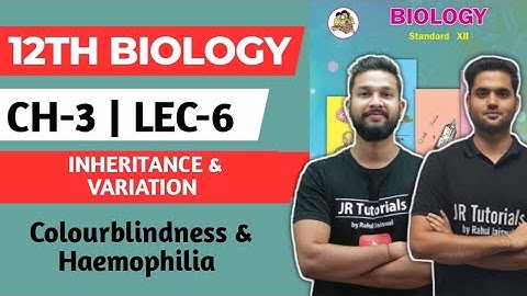 12th Biology | Chapter 3 | Inheritance & Variation | Lec 6 | Colourblindness & Haemophilia |