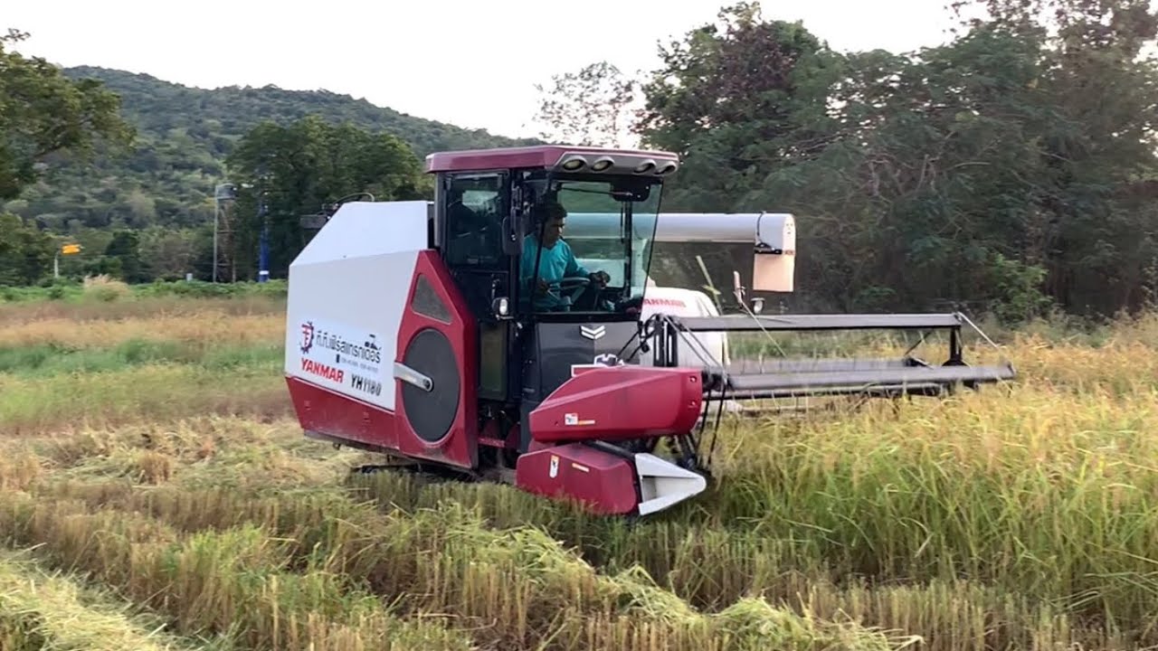 YANMAR รุ่น YH1180 ระบบเก็บท่อปล่อยข้าวอัตโนมัติ บังคับเลี้ยวด้วยพวงมาลัย