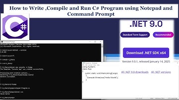 How to Write, Compile, and Run C# Program using Notepad and Command Prompt for beginner