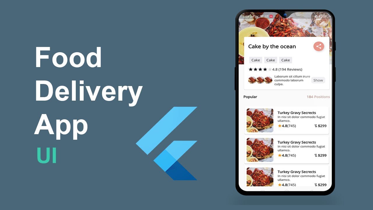 Food Delivery App UI in Flutter | Random UI Series - YouTube