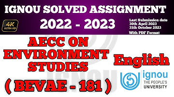 BEVAE 181 SOLVED ASSIGNMENT 2022-23 IN ENGLISH MEDIUM | BEVAE 181 SOLVED ASSIGNMENT 2023