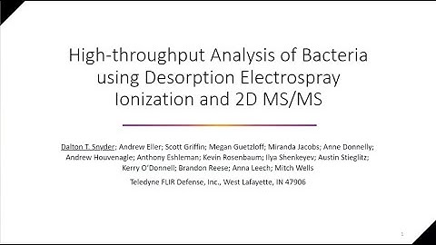 High-throughput Analysis of Pathogens using Desorption Electrospray Ionization and 2D MS/MS