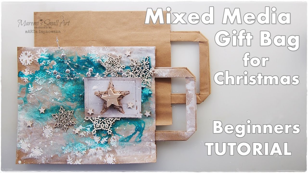 Mixed Media Gift Bag Tutorial For Christmas Maremi s Small Art Mixed media gift bag tutorial for christmas maremi s small art