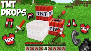 How to BLOW UP TNT and GET TNT DROPS in Minecraft ? SECRET TNT ITEMS !