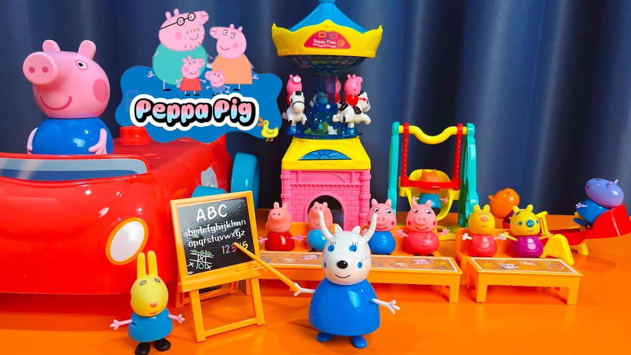 3 Minutes Satisfying with Unboxing Cute Peppa Pig Classroom Toys ASMR