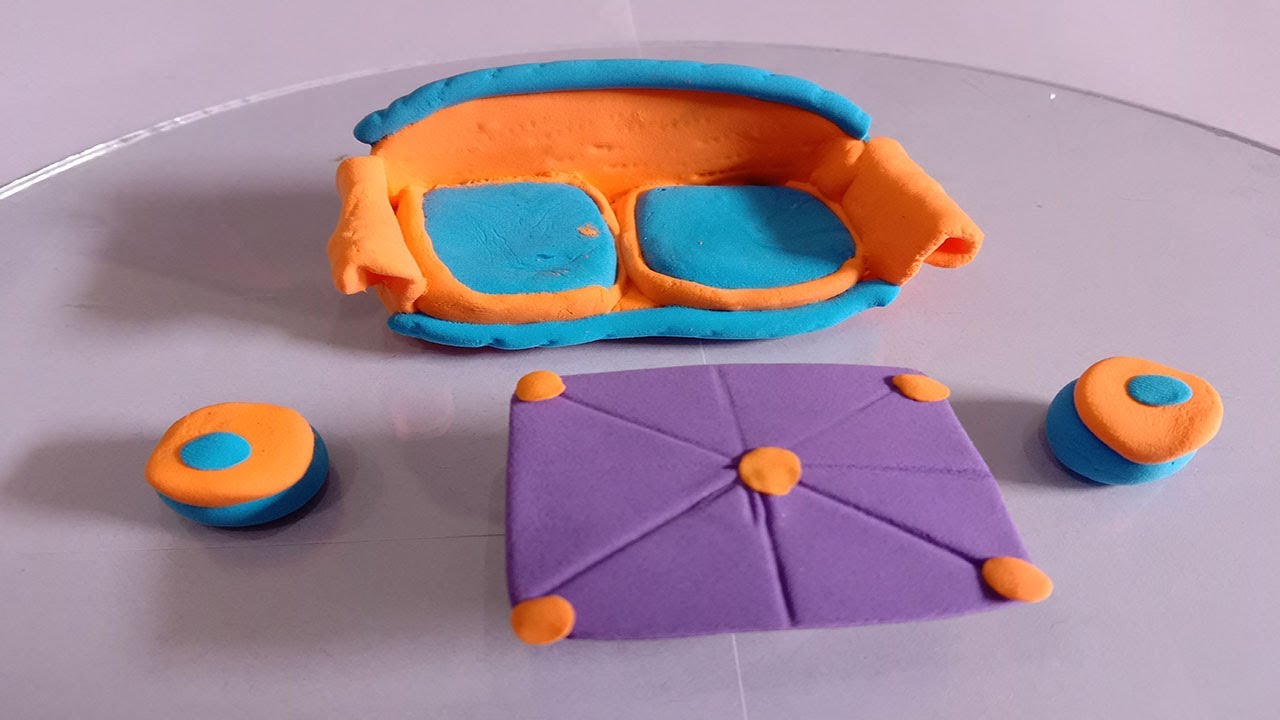 Polymer Clay Sofa Set DIY How to Make Polymer Clay Miniature