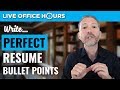 How to Write Perfect Resume Bullet Points: Live Office Hours: Andrew LaCivita