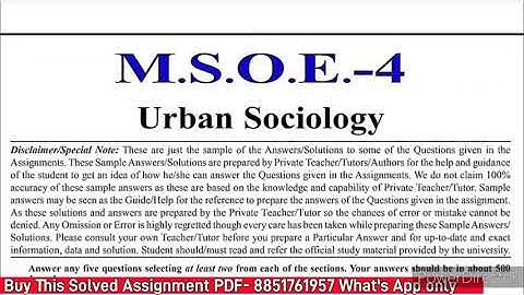 MSOE 04 Solved Assignment 2024-25 | MSOE 04 Solved Assignment 2023-24 In English | MSOE 4 Assignment
