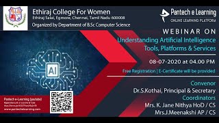 Understanding Artificial Intelligence  | Google AI Platform | Ethiraj College | Pantech e learning